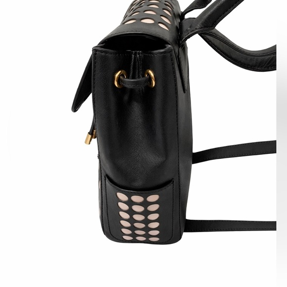 Tory Burch Lily Mini Backpack in Black/Light Oak color gold hardware. NEW - Picture 3 of 8